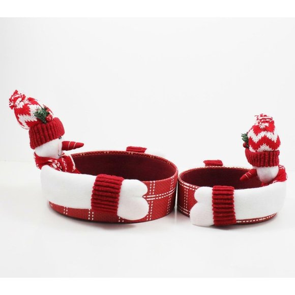 Set of Round Nesting Snowman Christmas Holiday Candy Treat Holders Boxes - Picture 3 of 6